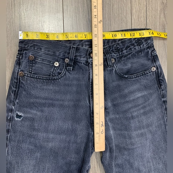 R13 Womens Distressed Boyfriend Jeans‎ in Jake Black Size 24 - Picture 6 of 15